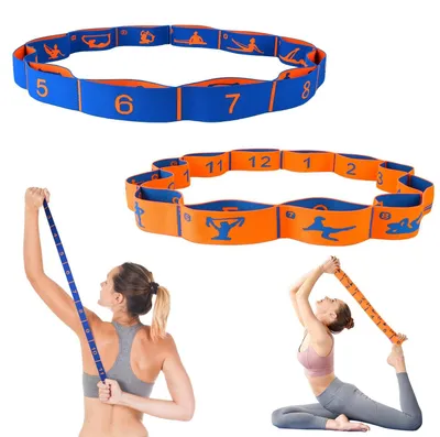 Zdjęcie produktu dla Zestaw 2 gum do ćwiczeń z 12 pętelkami, idealne do jogi i fitnessu