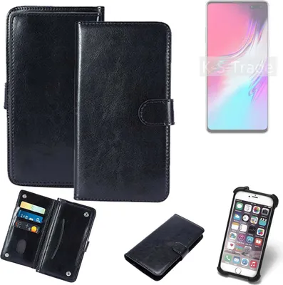 Produktbild von K-S-Trade 360° Hülle kompatibel mit Samsung Galaxy S10 schwarz Kunstleder Case BookCase WalletCase Kunstlederederhülle Handyhülle, Rundumschutz