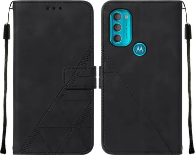 Image de Etui en cuir pour Motorola Moto G71 5G étui portefeuille avec embossage, porte-cartes et support noir