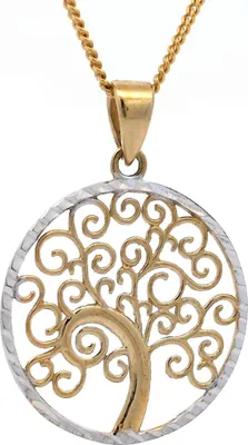 Produktbild von Gold Anhänger Lebensbaum  mit Goldkette massiv 333-8 Karat Gold 42 cm