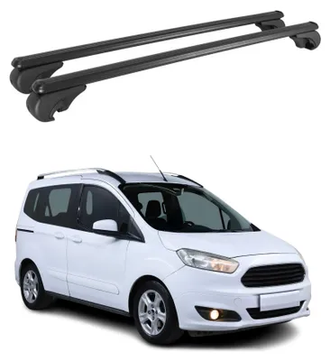 Image de Barres de toit Transversales pour Ford Transit Courier I 2014-2023 Noir 2Pcs, Image générée par une IA