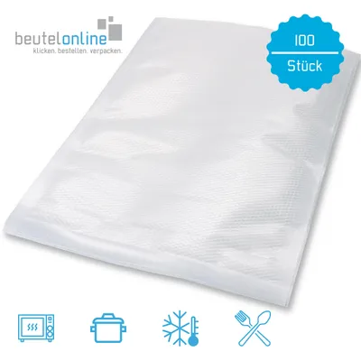 Produktbild von Vakuumbeutel goffriert Lebensmittel 200 x 300 mm Vakuumfolie 100 Stk.