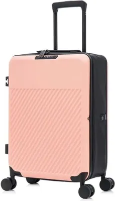 Produktbild von Faltbarer Koffer Trolley Reisekoffer Hartschalenkoffer Bordcase Handgepäck Suitcase mit Rollen und TSA Schloss Rosa MS-19854