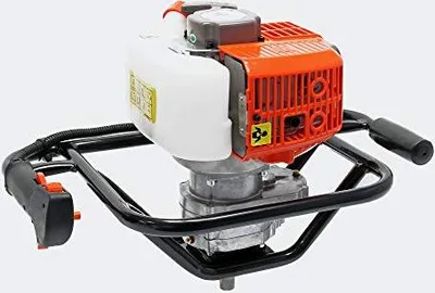 Produktbild von Wiltec Erdlochbohrer 1,4 kW 1,9 PS 52ccm Benzinmotor, Erdbohrer mit 2 Takt Motor, Pfahlbohrer Motorerdbohrer für saubere Bohrungen