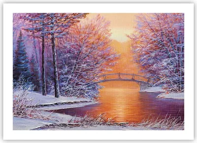 Produktbild von Poster - Poster ohne Rahmen - Brücke Schnee Wald - 70x50 cm - Wand Bild - Wanddeko - Wandbilder - Kunstposter - Wandposter - Bilder - Kunstdruck - Wanddekoration - Wandbild - P2XAA70x50-4545