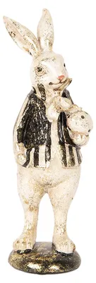 Produktbild von Clayre & Eef Dekorationsfigur Kaninchen 25 cm Beige Kunststoff