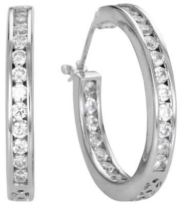 Produktbild von Miamar Damen SCR23 Creolen Silber Zirkonia Weiß