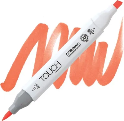 Image de Pinceau et burin double face TOUCH, F122 Orange fluo