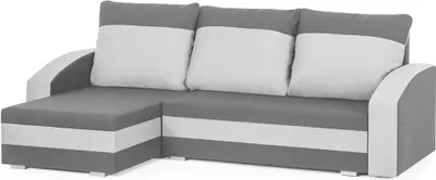 Produktbild von KING Ecksofa mit Schlaffunktion - Hellgrau/Weiß