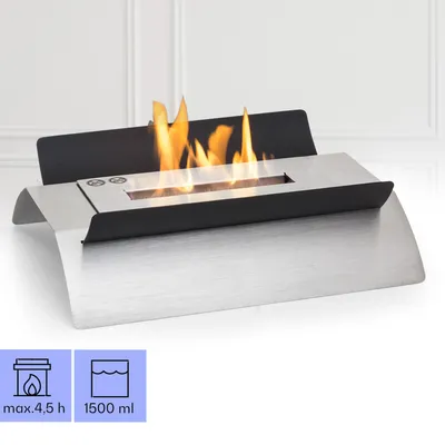 Image de Klarstein Cheminee Bioetanol, Cheminée Bioéthanol pour l'Intérieur, Cheminée au Bioéthanol avec une Durée de Combustion de 4 à 6 Heures, Inodore et Sans Fumée, Cheminee Ethanol 2,2 kW, 45x32x15 cm