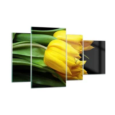 Produktbild von Bilder auf glas - Tulpen Strauß Spiegelreflexion grün - 120x70cm - Glasbilder - Wandbilder - Kunstdruck - Wanddekoration aus Glas - Glas Bilder - Wandbild auf Glas - GDL120x70-0509