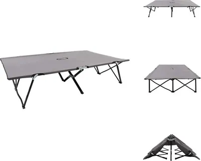 Image de vidaXL Chaise longue pliante pour 2 personnes Gris Acier -  Chaises longues