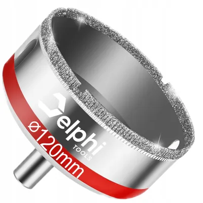 Obrázok produktu pre Delphi Tools diamantová korunka 120 mm galvanická – na dlažbu, slinutú dlažbu a sklo, mokré vŕtanie