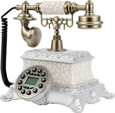 Obrázok produktu pre Retro starožitný telefón – stolný telefón s káblom – klávesnica – reproduktor na hlasité hovory – do domácnosti, kancelárie, kaviarne – dekorácia