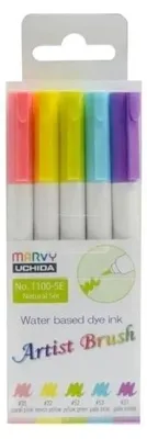 Image de Feutres de couleur Artist Brush Natural, 5 couleurs - Marvy