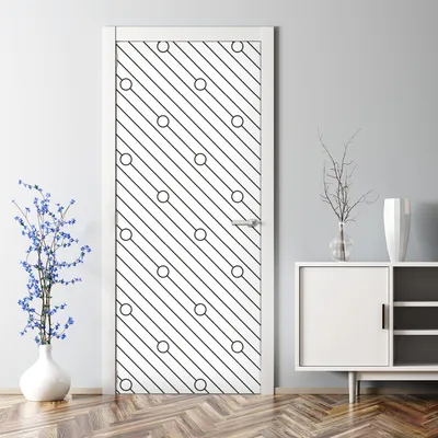 Produktbild von Dekorative Aufkleber selbstklebend Klebefolie Türposter Gestreifte & Kreise 85 x 200 cm