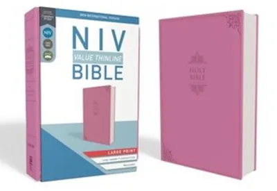 Produktbild von NIV, Value Thinline Bible, Large Print, Imitation Leather, Pink