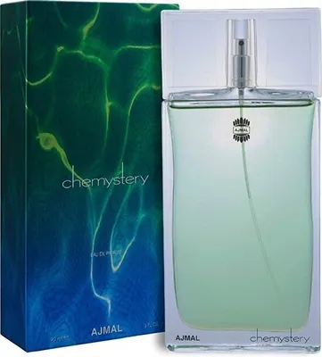 A perfume bottle and its box are displayed side-by-side against a white background.