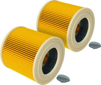 Produktbild von vhbw 2x Faltenfilter kompatibel mit Stanley SXVC30XTDE, SXVC30, SXVC50XTDE, SXVC35PTDE Staubsauger - Patronenfilter Gelb