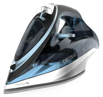 Produktbild von Cecotec 01870, Trocken- & Dampfbügeleisen, 200 g/min, Schwarz, Blau, Silber, Transparent, 55 g/min, 2600 W, 220 - 240 V