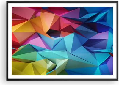 Produktbild von Gerahmtes Poster - Schwarzer Rahmen - Formen futuristisch geometrisch - 100x70 cm - Wand Bild - Wanddeko - Wandbilder - Wandposter - Bilderrahmen - Bilder - Kunstdruck - Wandbild - P2BAA100x70-3027