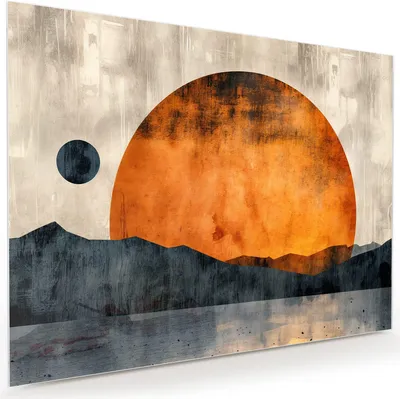 Produktbild von Glasbild 120x90cm in XXL für Wohnzimmer, Schlafzimmer Motiv Sonnenuntergang Kunst