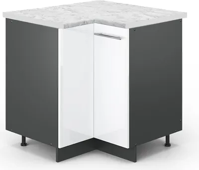 Obrázek produktu pro Rohová skříňka Vicco Fame-Line Bílá vysoký lesk 80.5 cm , PD Mramor, Model 46264