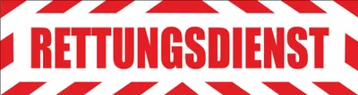 Produktbild von INDIGOS UG - Magnetschild "Rettungsdienst " mit Rahmen 30 x 8 cm - Magnetfolie für Auto / LKW / Truck / Baustelle / Firma