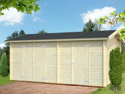 Produktbild von Gerätehaus Palmako Jari 14,5 m² inkl. Fußboden 550 x 346 cm natur