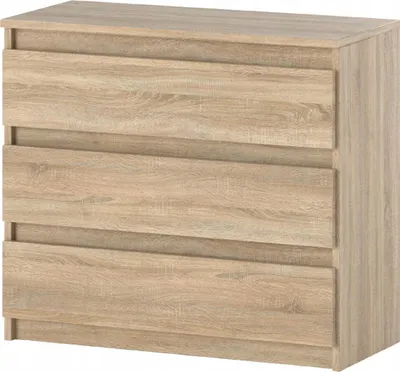 Image de Commode à 3 tiroirs Sideboard Armoire à tiroirs Armoire à vêtements Moderne Meuble à tiroirs pour votre chambre à coucher Chêne Sonoma 80x71,5x33,5