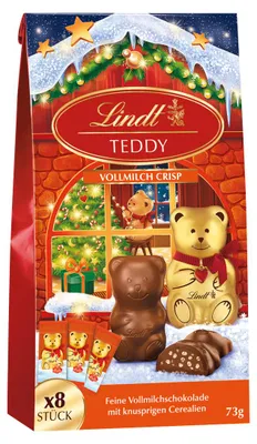 Zdjęcie produktu dla Lindt Teddy, czekolada mleczna, nadzienie, opakowanie Crisp, 73g