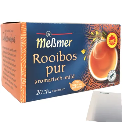 Produktbild von Meßmer Rooibostee pur aromatisch-mild 20 Teebeutel 40g + usy Block