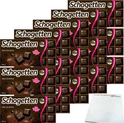 Produktbild von Schogetten Edel Zartbitter Schokolade 50% Kakao VPE (15X100g Packung) + usy Block