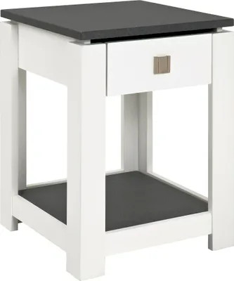 Produktbild von HAKU Beistelltisch Nachtkonsole granitoptik, weiß - MDF, B/H/T: 40x55x40 cm
