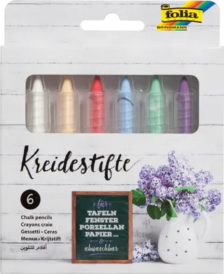 Produktbild von folia Kreidestifte-Set farbig sortiert 6er Etui