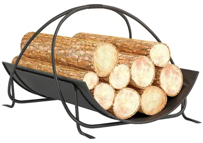 Image de Support à bois d'intérieur - Porte-bûches - Design géométrique - 51 x 38 x 33 cm