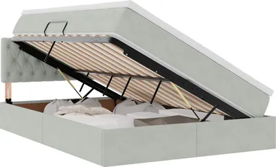 Zdjęcie produktu dla vidaXL Łóżko piętrowe z materacem jasnoszare 140 x 190 cm aksamitne