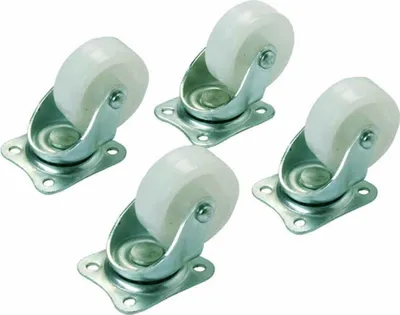 Produktbild von 4 x Lenkrolle Nylon 40 mm weiß