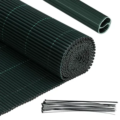 Zdjęcie produktu dla Ikodm 100x800 cm Mata osłonowa z PVC imitująca bambus Osłona ogrodowa Ogrodzenie osłonowe Ogrodzenie balkonowe Osłona przeciwwiatrowa Okładzina balkonowa Kolor zielony