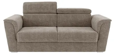 Produktbild von Schlafsofa mit Matratze 3-Sitzer - Strukturstoff - Taupe - Liegefläche 140 cm - Matratze 14 cm - RIZORA