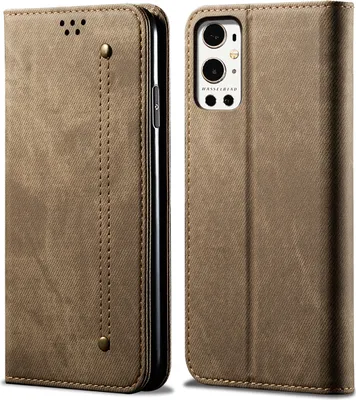 Obrázek produktu pro OnePlus 9 Pro Pouzdro, Kožené Peněženkové Pouzdro s Magnetickým Uzavíráním a Stojánkem pro OnePlus 9 Pro Khaki