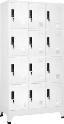 Produktbild von Schließfachschrank Weiß 90x45x180 cm Stahl