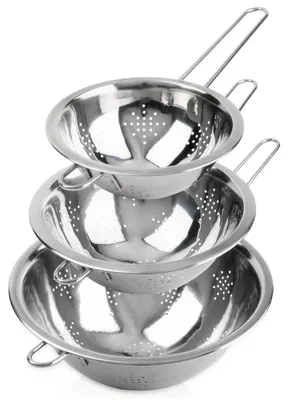 Produktbild von Vilde | Sieb Set 3-teilig - Ø 16/20/24 cm - Edelstahl Küchensieb mit Griff