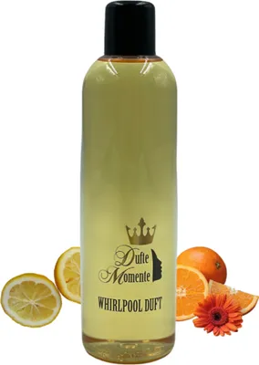 Produktbild von Dufte Momente | Whirlpool Duft 260ml | Orange - Citrus | mit naturreinen und natürlichen ätherischen Ölen | kein Schaum | vegan und ohne Tierversuche