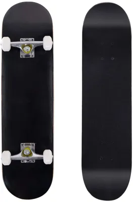 Produktbild von Skateboard Komplettboard Ahornholz, Holzboard Longboard Komplett, Mini Board Funboard 79 x 20 cm, Schwarz
