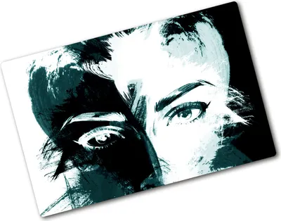 Produktbild von Tulup Glas Herdabdeckplatte - 80x52 cm - Glaskeramikkochfeld-Abdeckung Spritzschutz Glasabdeckplatte - Einteilig - Kunst: Modern & Klassisch - Abstrakte Frau - Schwarzweiß