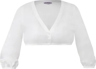 Produktbild von Marjo Dirndlbluse Hemau ecru Größe 40 mit 3/4-Arm, V-Ausschnitt und Knöpfen