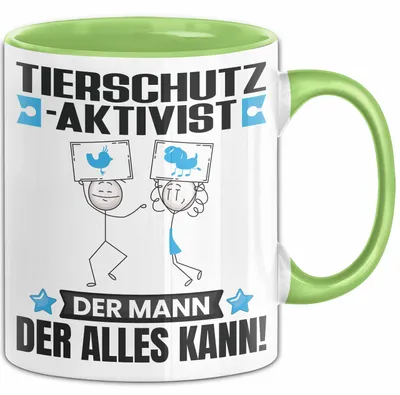 Produktbild von Tierschutzaktivist Tasse Geschenk für Tierschutzaktivist Der Mann Der Alles Kann Geschenkidee zum Geburtstag (Grün)