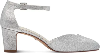 Produktbild von Tamaris Damen Pumps Fesselriemen Blockabsatz 1-24432-41, Größe:41 EU, Farbe:Silber