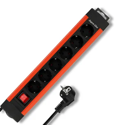 Produktbild von REV SupraLine Steckdosenleiste 6-Fach - mit Schalter, 2,4m Kabel, Kupfer